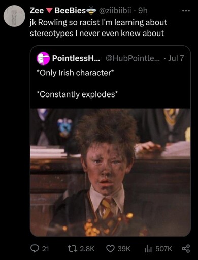 JK Rowling Irish stereotypes