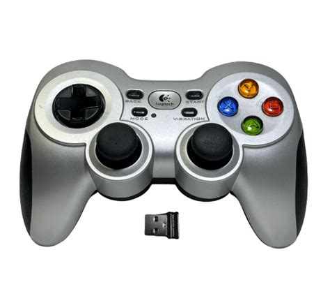 Photo of a Logitech F710 wireless game controller.