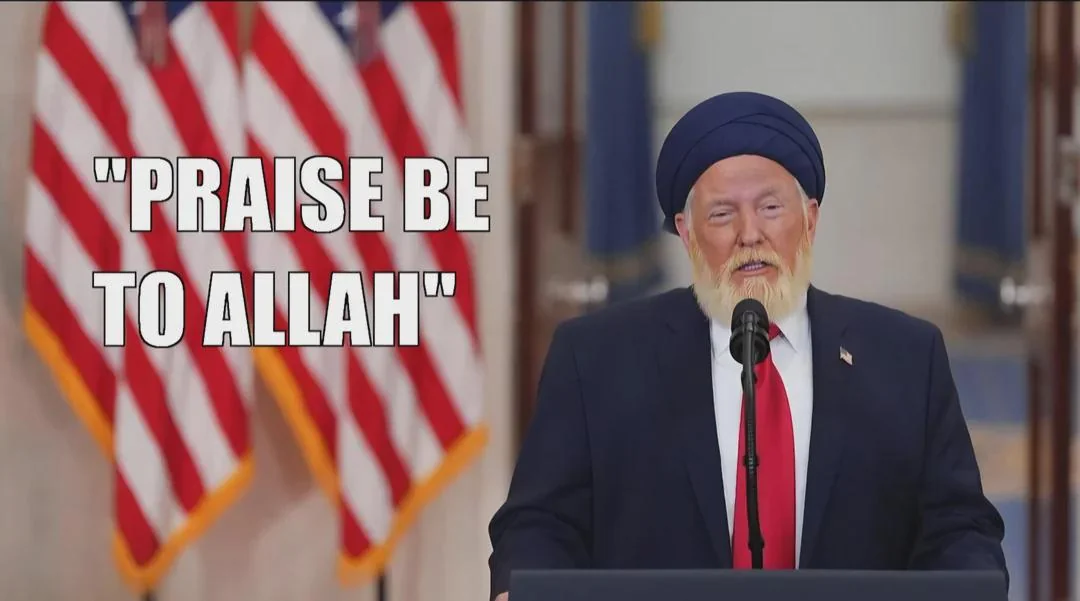 Trump saying 'Praise be to Allah'