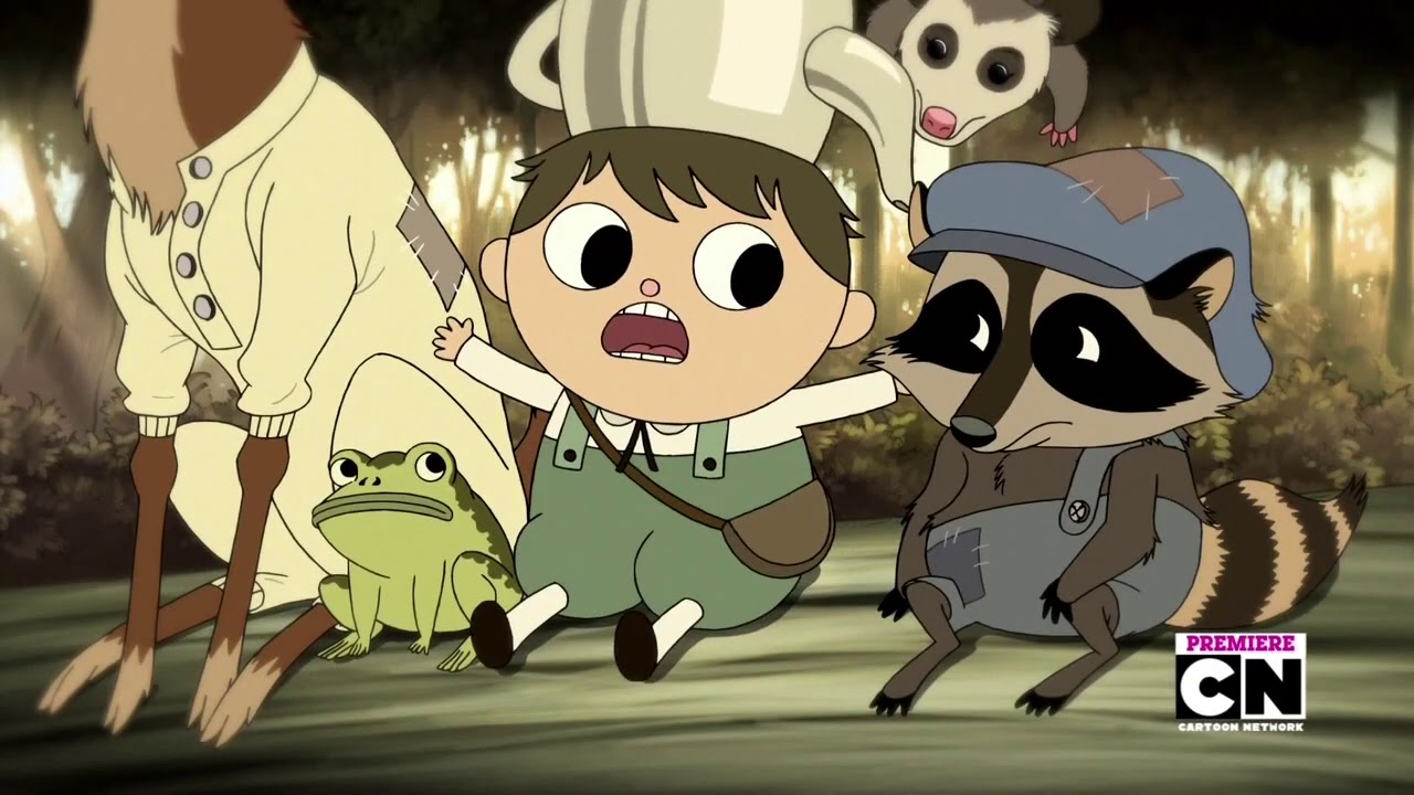 scene from over the garden wall where greg is talking to schoolyard animals