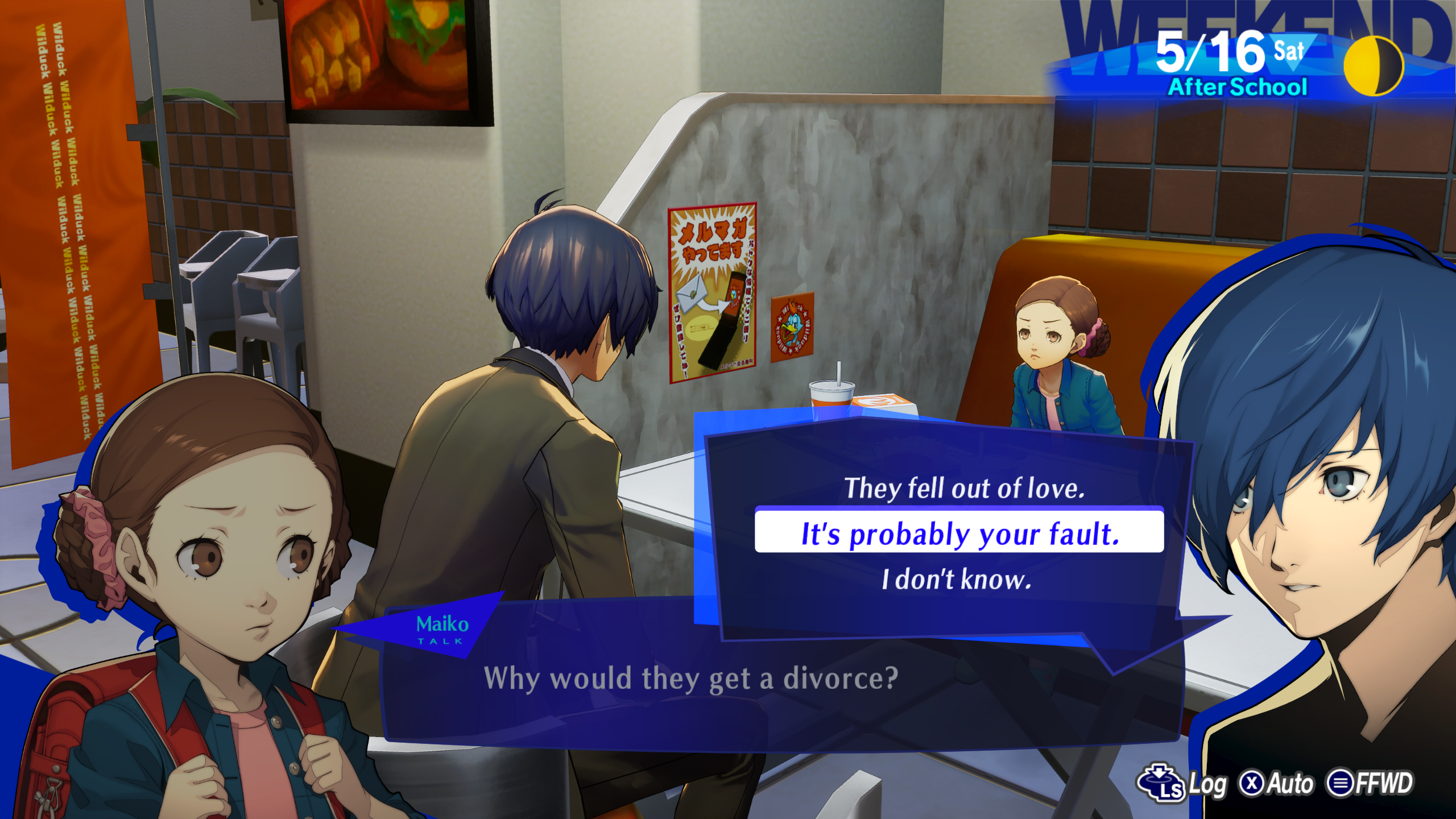 Telling a child she's at fault for her parents divorce.