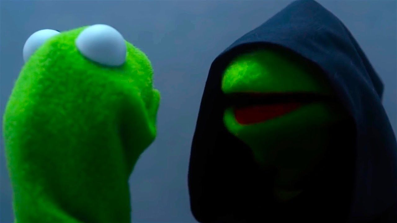 Evil kermit the frog in sith robes saying "do it"