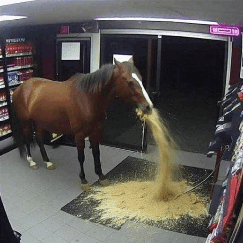 puking horse