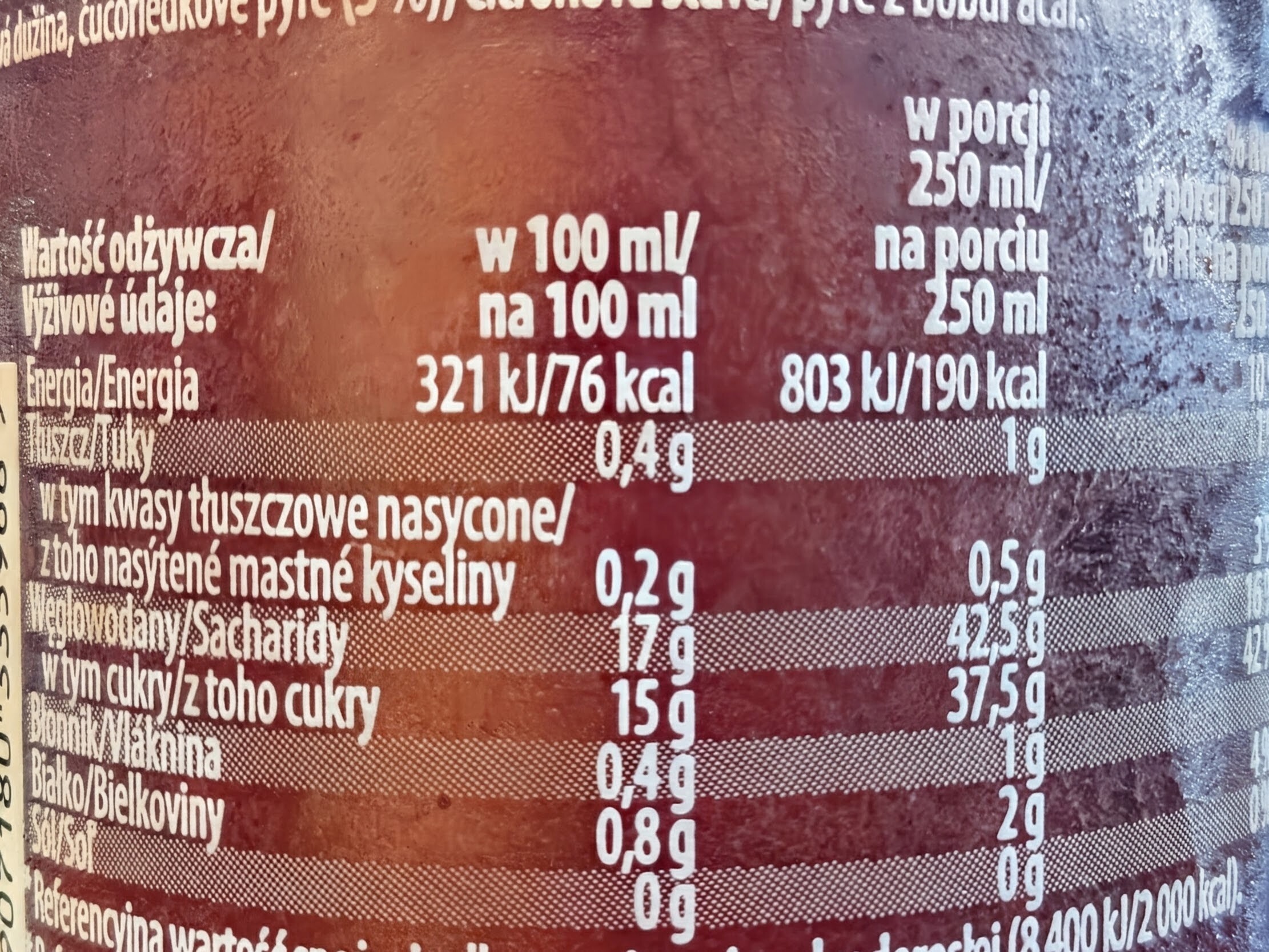 nutrients table
